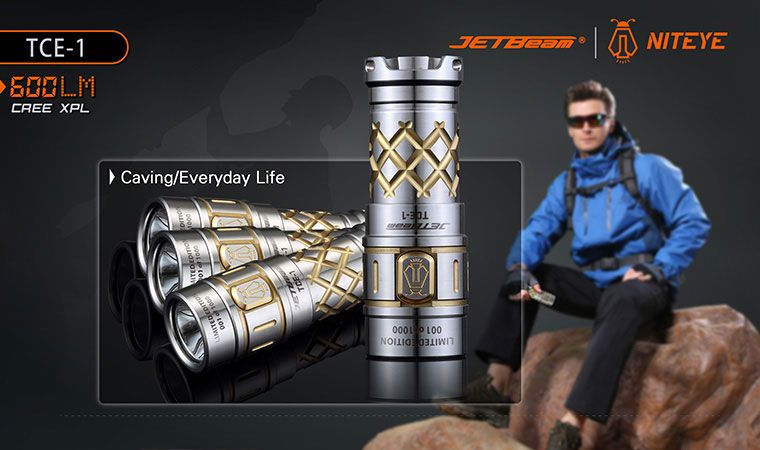 JETBeam TCE-1 Limited Edition 24K Gold Plated Titanium LED Flashlight  Bundle, 600 Max Lumens - KnifeCenter - Discontinued