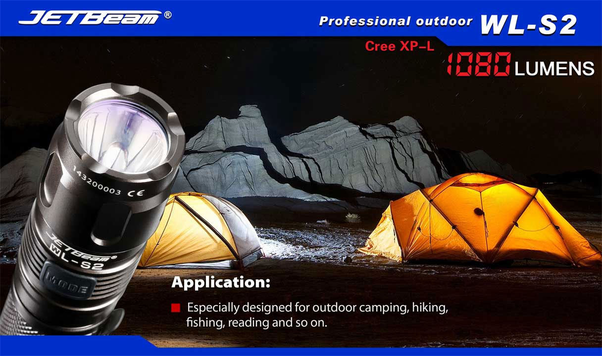 JETBeam WLS2 Aluminum LED Flashlight 2x16340, 1080 Max Lumens KnifeCenter Discontinued