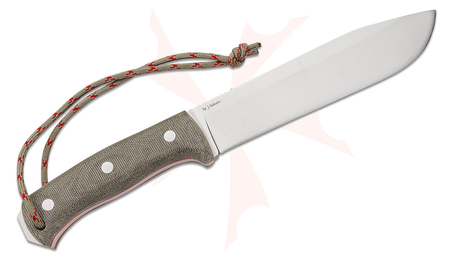 Joker Knives Nomad 6.5 Fixed Blade Knife 6.75" Bohler N695 Satin Drop Point, Green Canvas