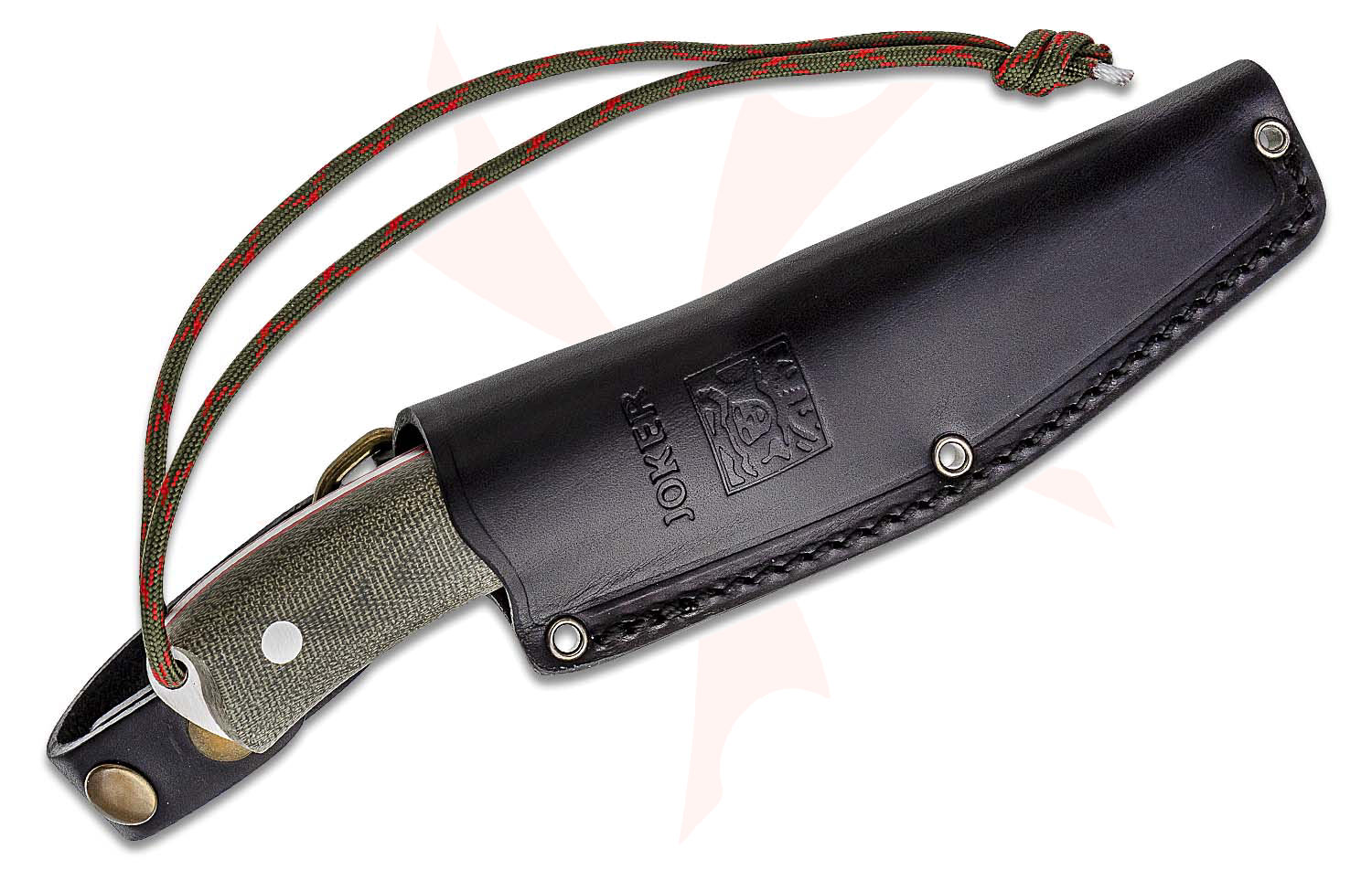 Joker Knives Bushcrafter Fixed Blade Knife 4.13" Bohler N695 Satin Drop