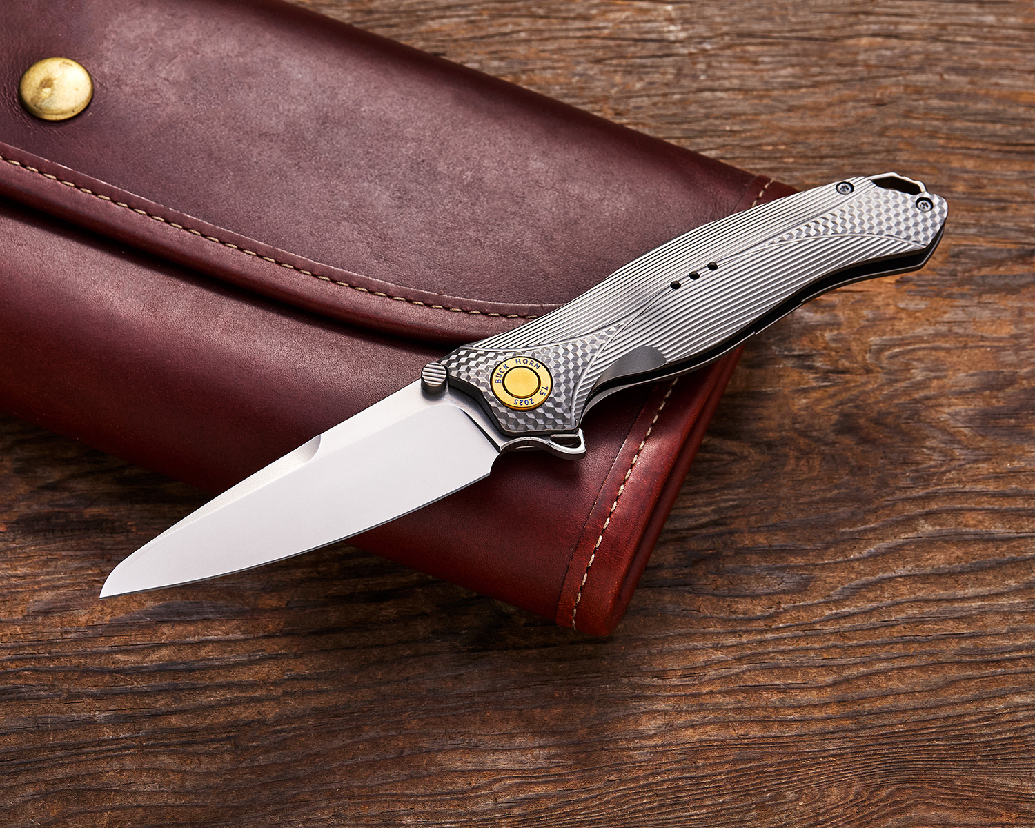 Karbon Knives Ken Onion Mini Buck Horn Frame Lock Flipper