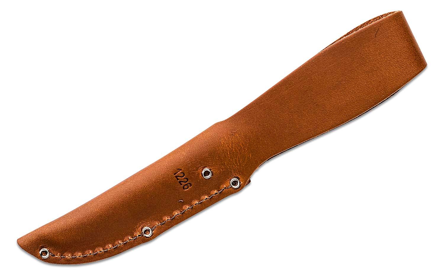 KA-BAR 1234 Game Hook 3.25 Blade with Gut Hook, Stacked Leather Handles,  Leather Sheath - KnifeCenter