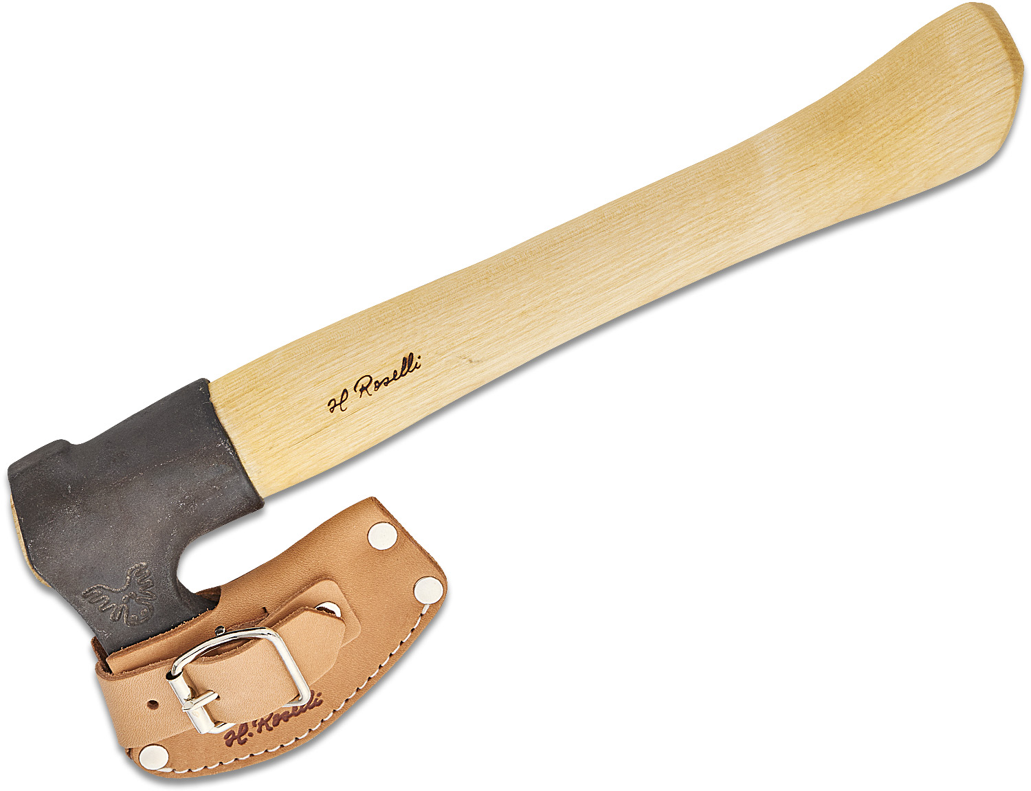 Hache Bushcraft Roselli – Manche Court En Orme Rouge, Fabrication Artisanale