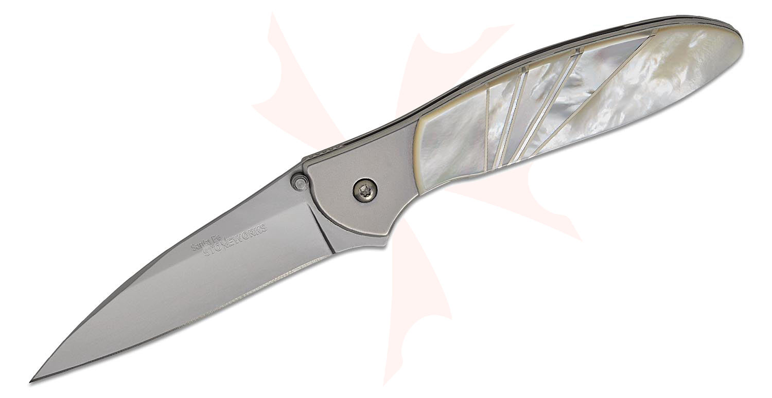 Kershaw 1660PEARL Ken Onion Leek by Santa Fe Stoneworks Assisted
