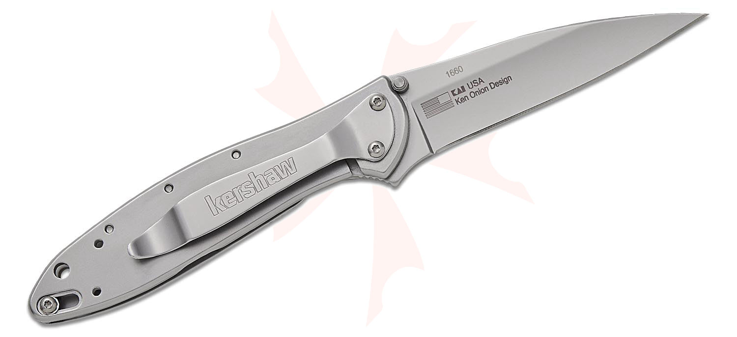 Kershaw 1660PEARL Ken Onion Leek by Santa Fe Stoneworks Assisted
