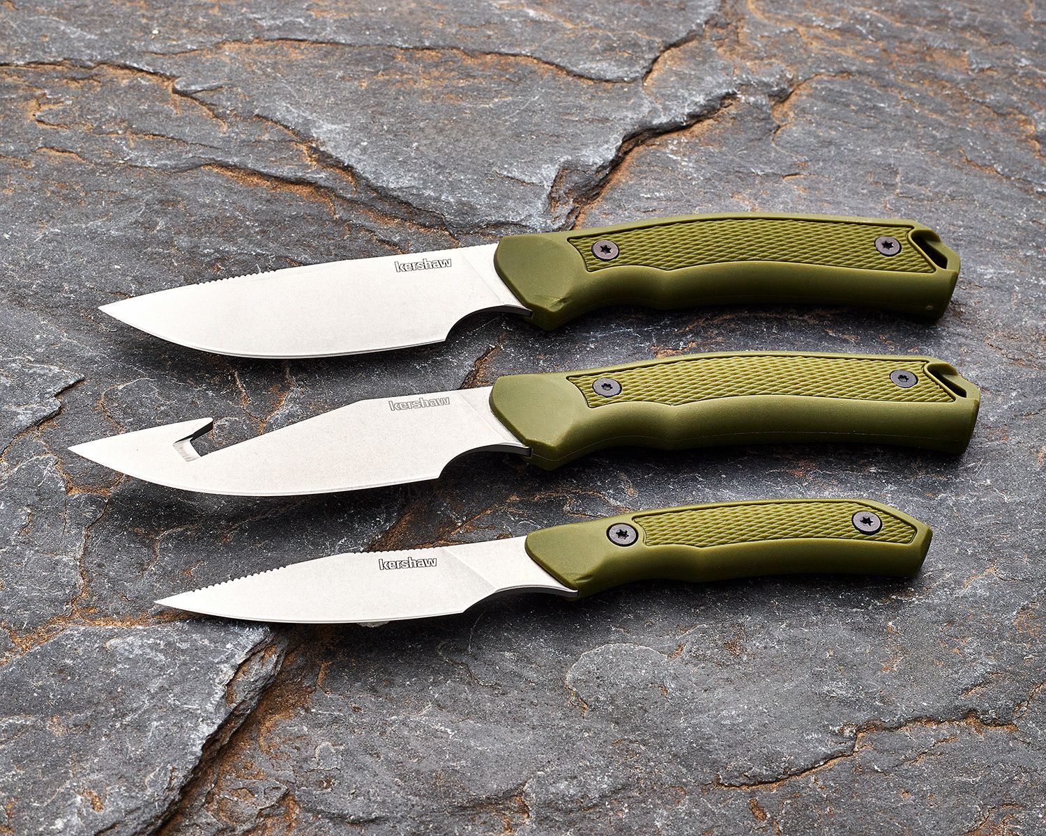 Kershaw Deschutes-Caper Fixed Blade Knife Olive Polypropylene