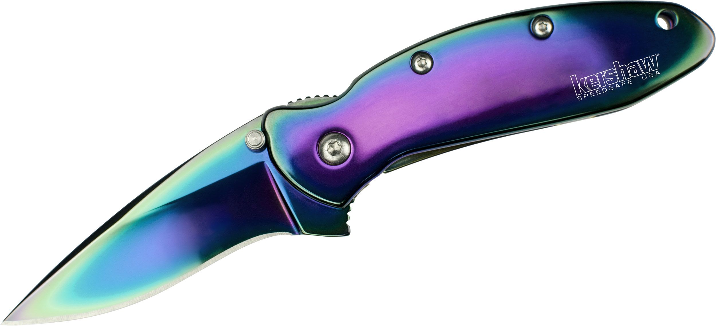 Kershaw Purple Scallion Assist Knife, Plain Blade, 1620PUR