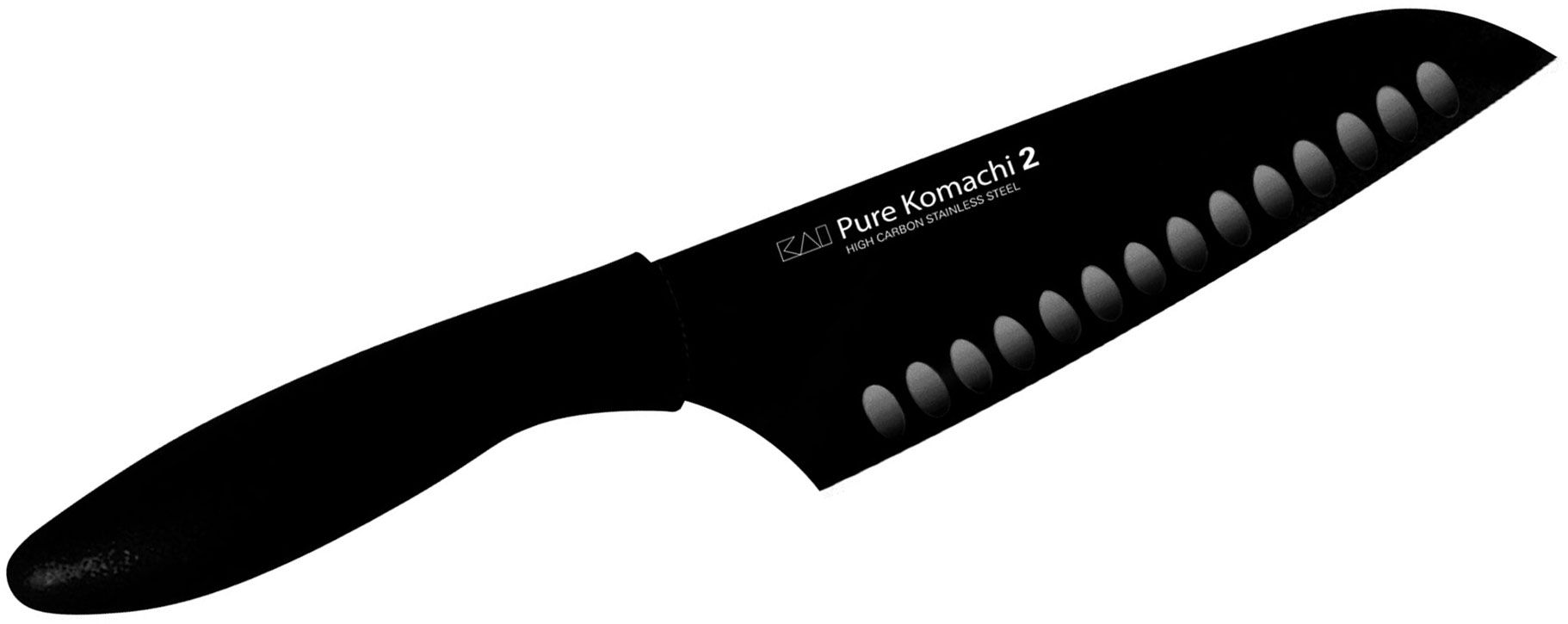 KAI AB5085 Pure Komachi 2 Series Santoku Knife (Black) 6-1/2
