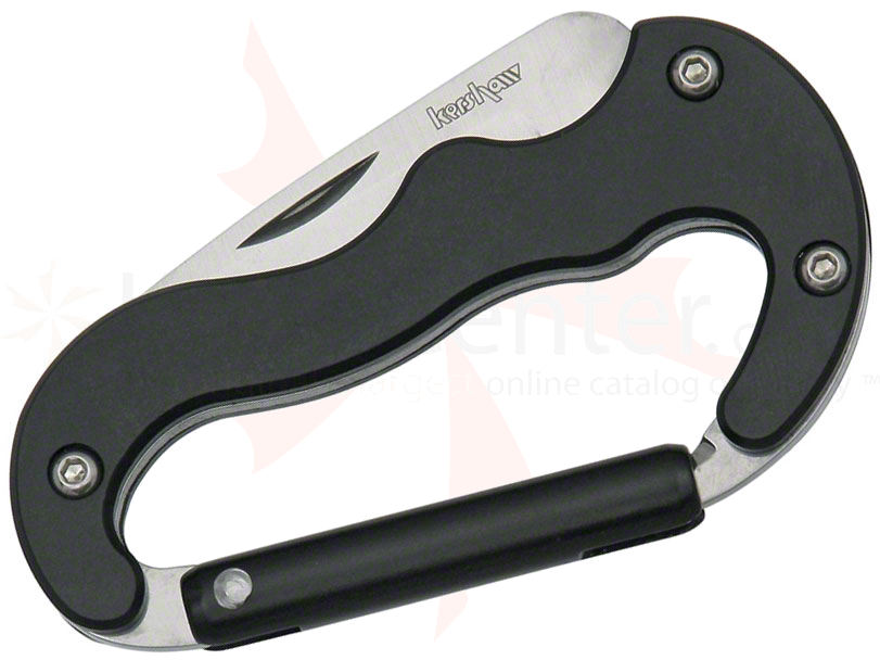 Kershaw Mini Biner Carabiner Clip 2" Blade, Black Aluminum Frame