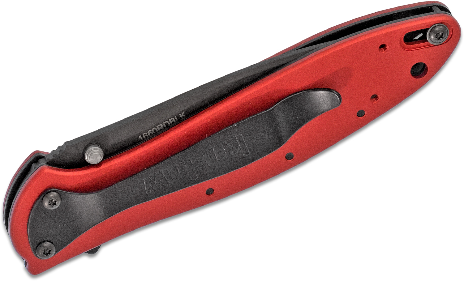 Kershaw 1660RDBLK Ken Onion Leek Assisted Flipper Knife 3" Black Plain