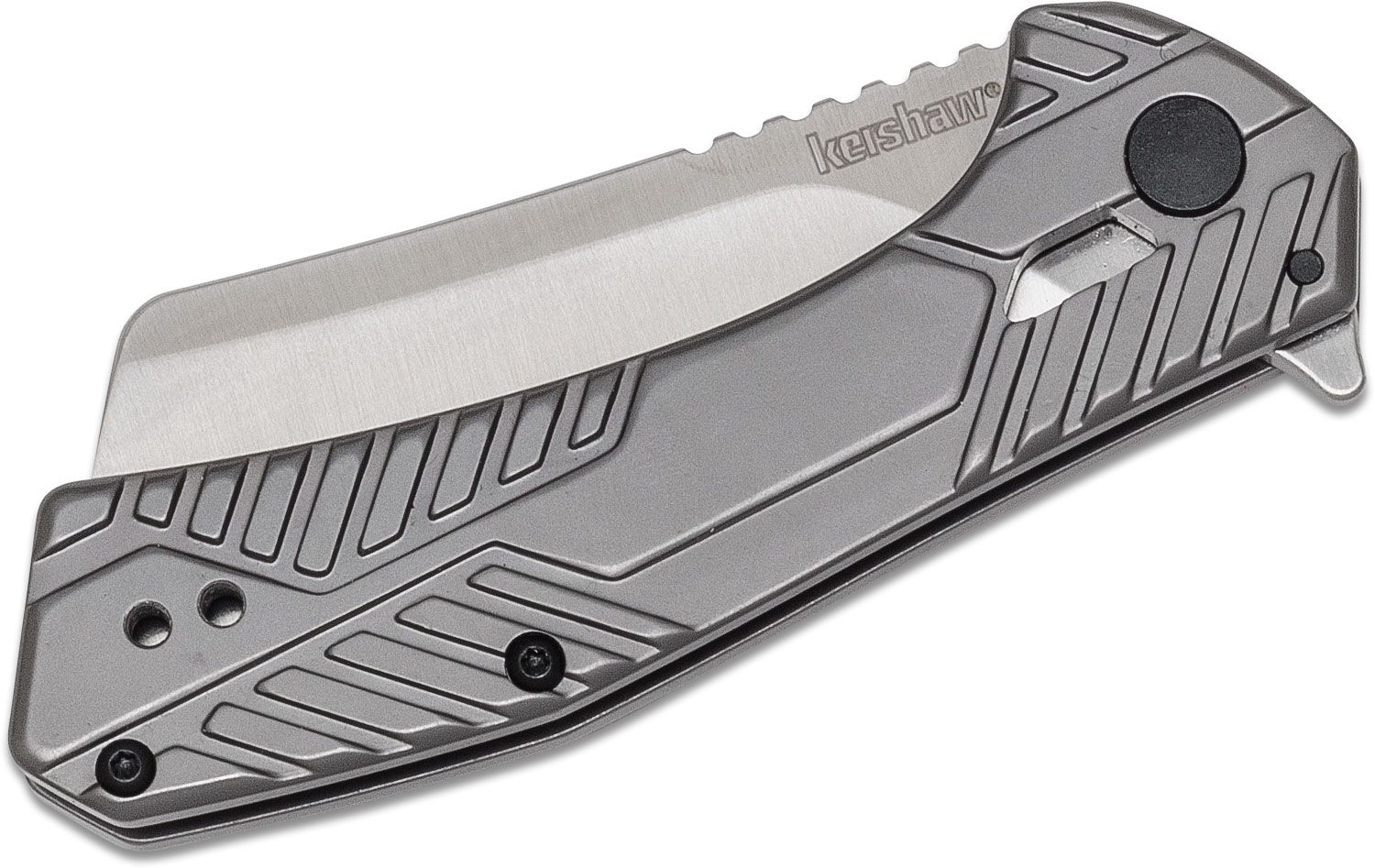 Kershaw Static Frame Lock Knife Gray Stainless Handle Sheepsfoot