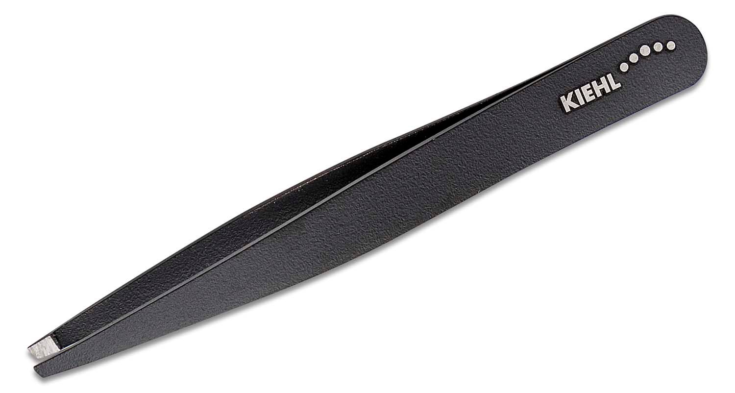 Kiehl Solingen 10cm Precision Tweezers, Teflon Black Coating, Slanted Tips  - KnifeCenter - 1285 10 6306