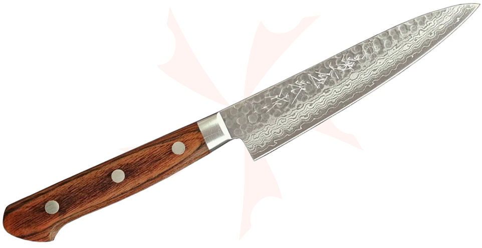 Kikuichi Warikomi Elite VG10 Damascus Tsuchime Petty Knife 5.3