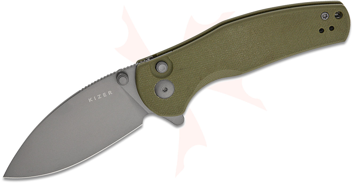 Kizer Cutlery Vanguard Azo Mini Grouper Button Lock Flipper Knife