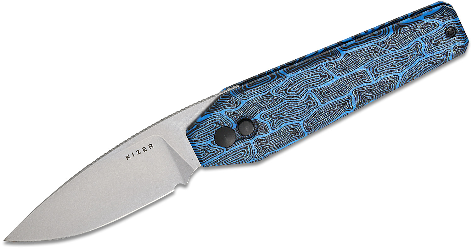 Kizer Cutlery Vanguard Bradley Diaz Tomb Button Lock Front