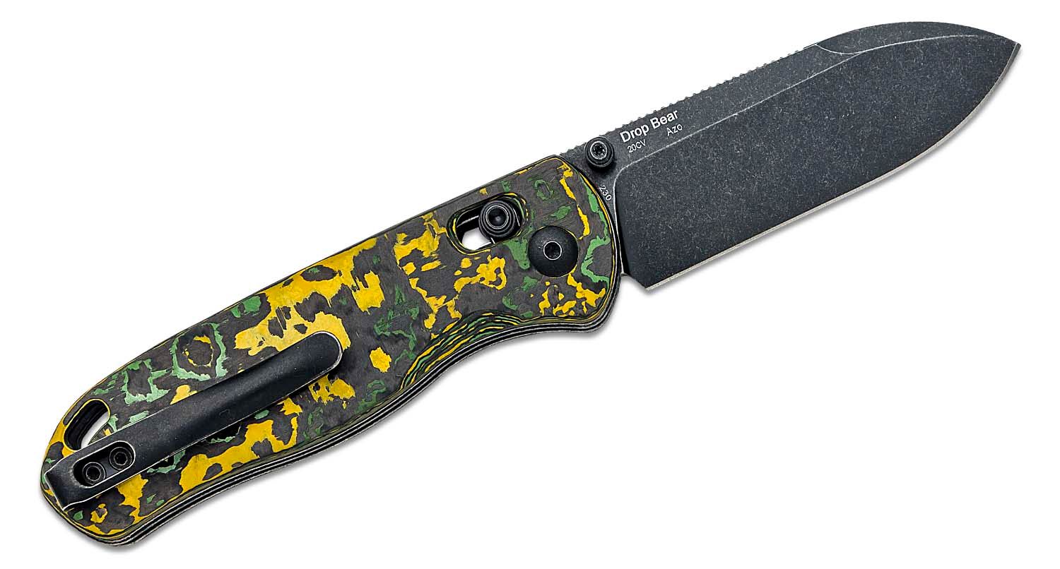 Kizer Cutlery Azo Drop Bear Clutch Lock Folding Knife 2.99 CPM-20CV Black  Stonewashed Drop Point Blade, Toxic Storm FatCarbon Handles - KnifeCenter -  Ki3619A1