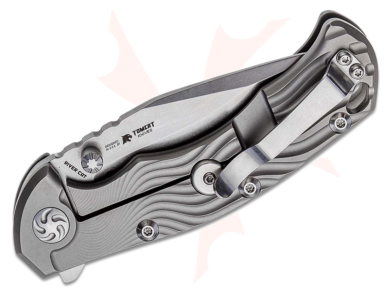 たむあき Kizer River Cat Frame Lock Knife Titanium (3.375