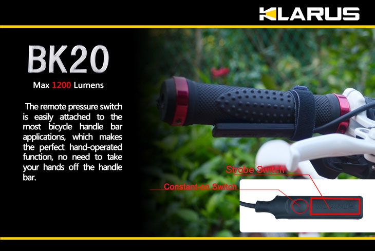 Klarus BK20 1200 Lumens Rechargeable LED Bike Light 