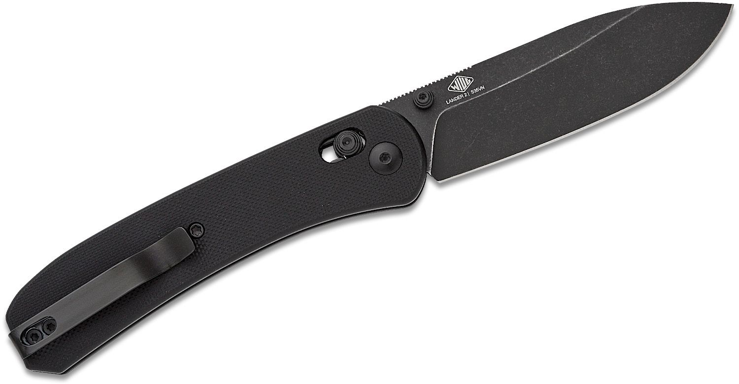 Lander 1 Pocket Knife - Black G10 - D2 – Knafs