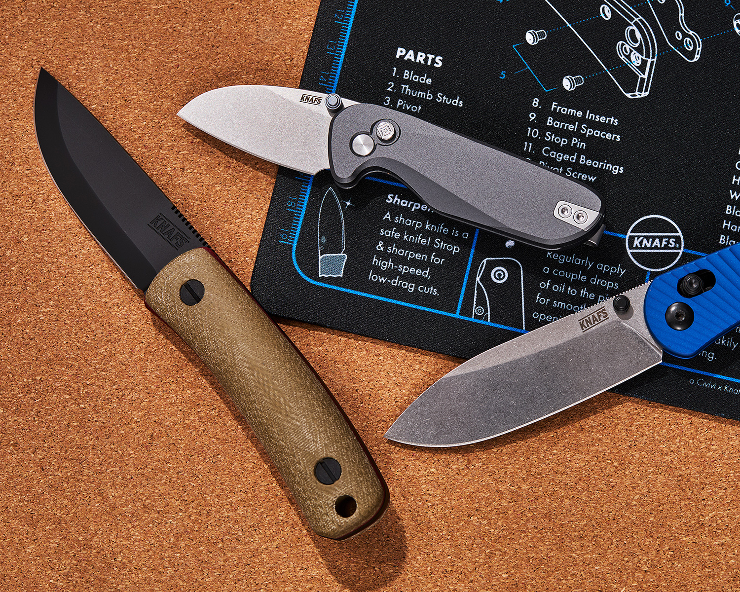 Knafs Co. Lander 2 Clutch Lock Folding Knife 3.25