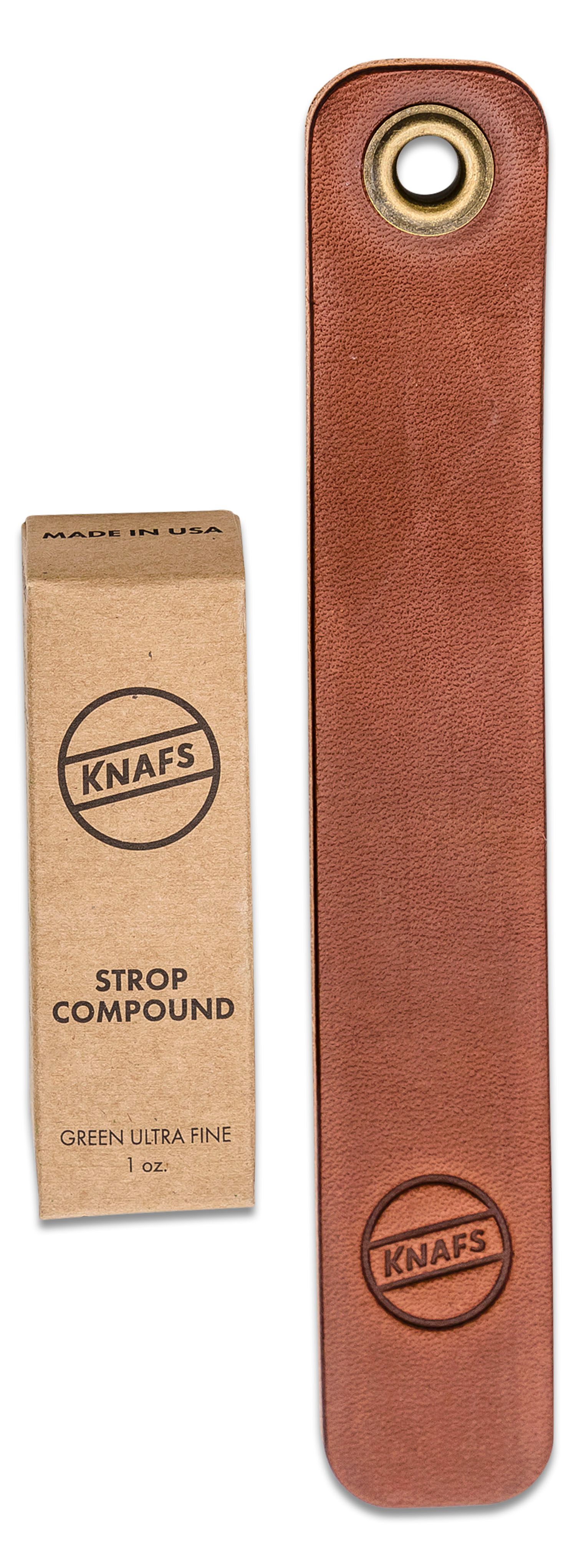 Knafs Co. EDC Leather Strop and Strop Compound, Ultra Fine - KnifeCenter -  KNAFS-00042