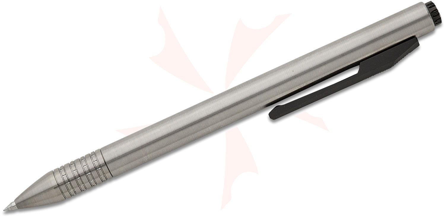 インディペンデント129TITANIUM Koenig Knives PQD-G1 Satin Titanium Click Pen, Black DLC Button