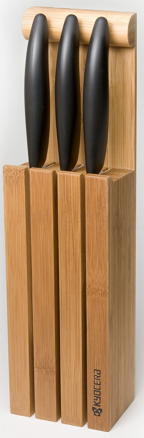 Kyocera Advanced Ceramics 3 Slot Bamboo Knife Block (Knives Not