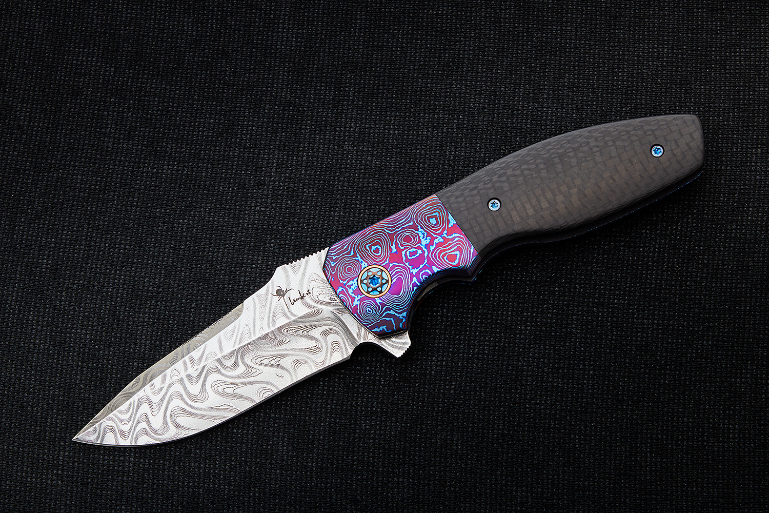 Kirby Lambert Custom Mini Augustus Classic Flipper Knife 3.375