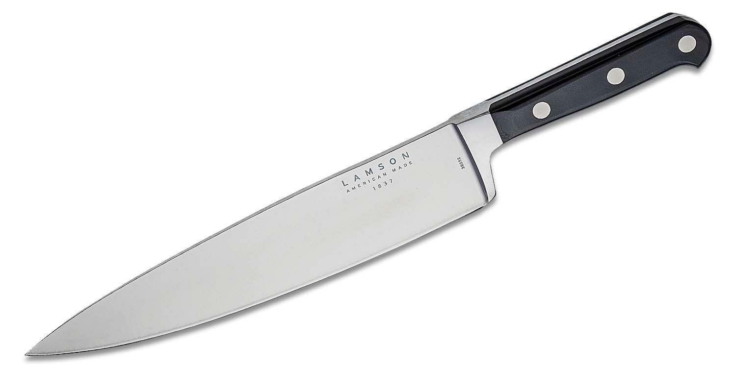 Lamson USA 10 inch Midnight Forged Chef's Knife, Black G10 Handle