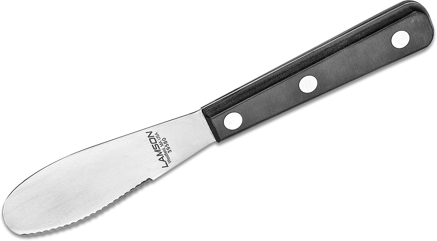 Lamson Sandwich Spreader, Wave Edge, Black POM Handle - KnifeCenter - 39580