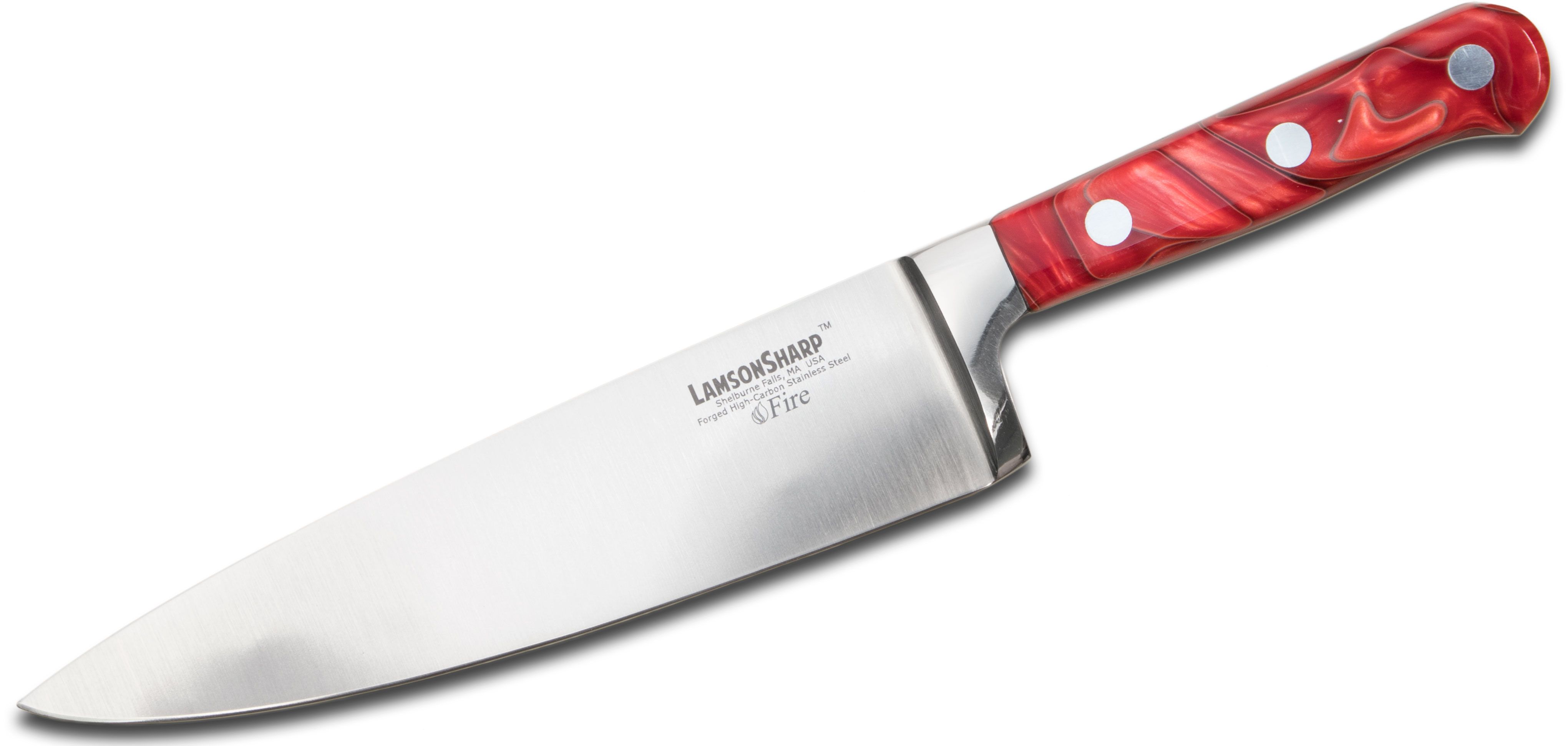 Lamson USA 8 inch Fire Forged Wide Chef's Knife, Kirinite Handle