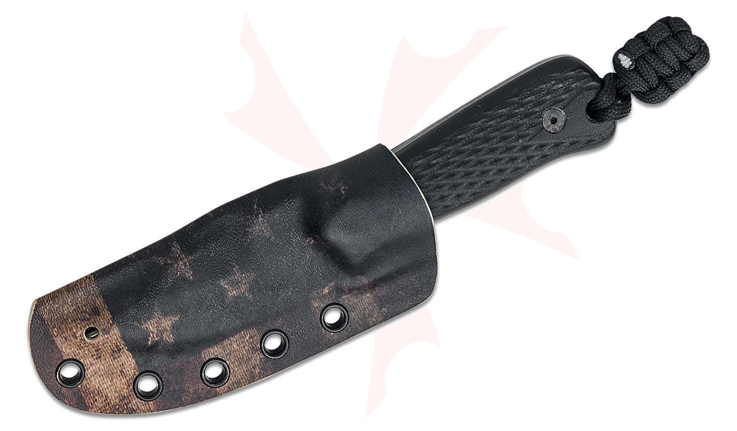 Landau Knives Custom LS1 OneOff Fixed Blade Knife 3.125" CPM154 TwoTone Compound Bowie, Black