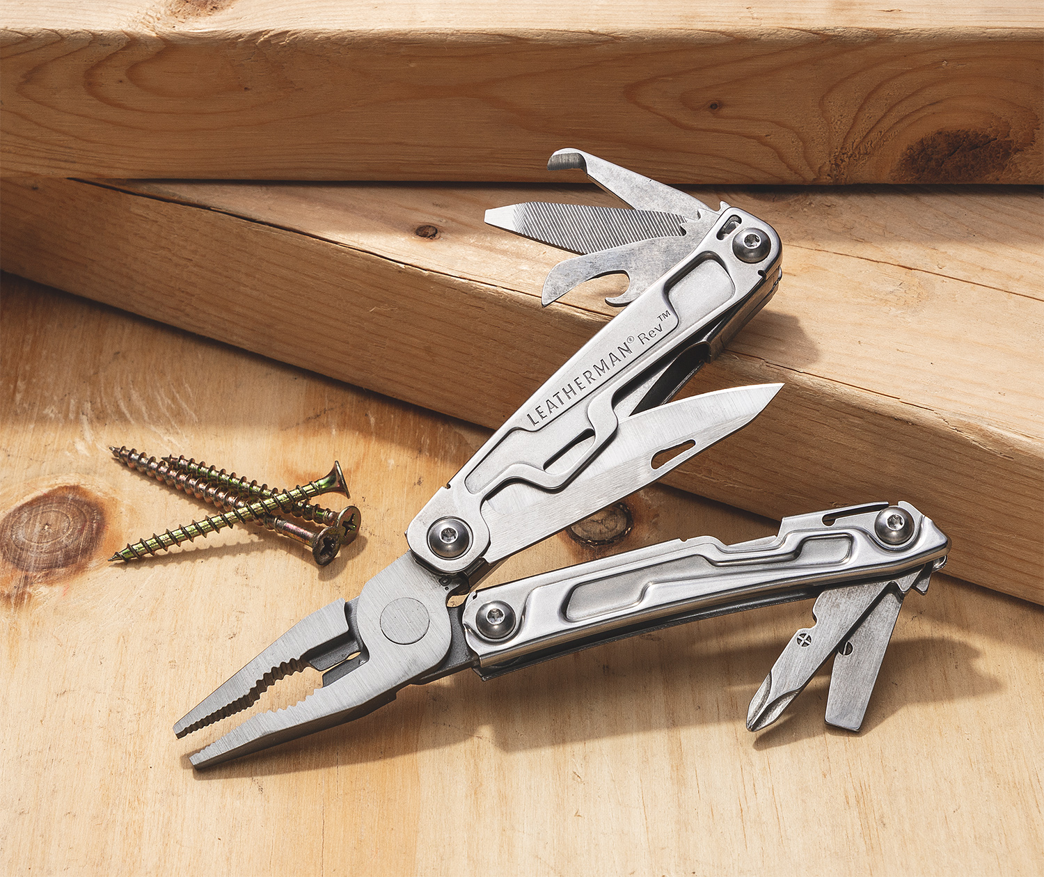 Leatherman Rev Full-Size Multi-Tool, Silver, No Sheath