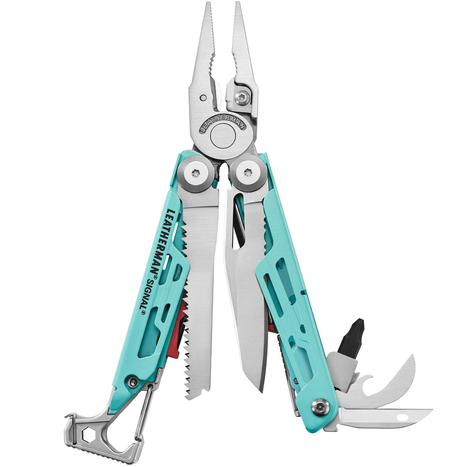 Leatherman Signal Full-Size Multi-Tool, Aqua/Silver, Nylon