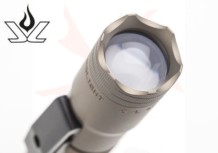 LensLight Mini Tan LED Flashlight, Crenulated Bezel, Single Output