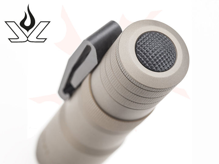 LensLight Mini Tan LED Flashlight, Crenulated Bezel, Single Output