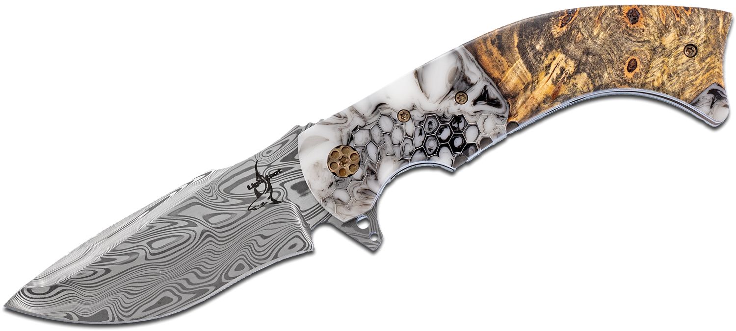 Damascus Pocket Knife 274-2 - Willowcreek Custom Knives