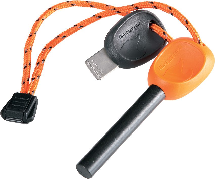 Light My Fire Swedish Fire Steel Army with Safety Whistle, Orange - KnifeCenter S-FSAR2-BLISTER-ORG - Discontinued