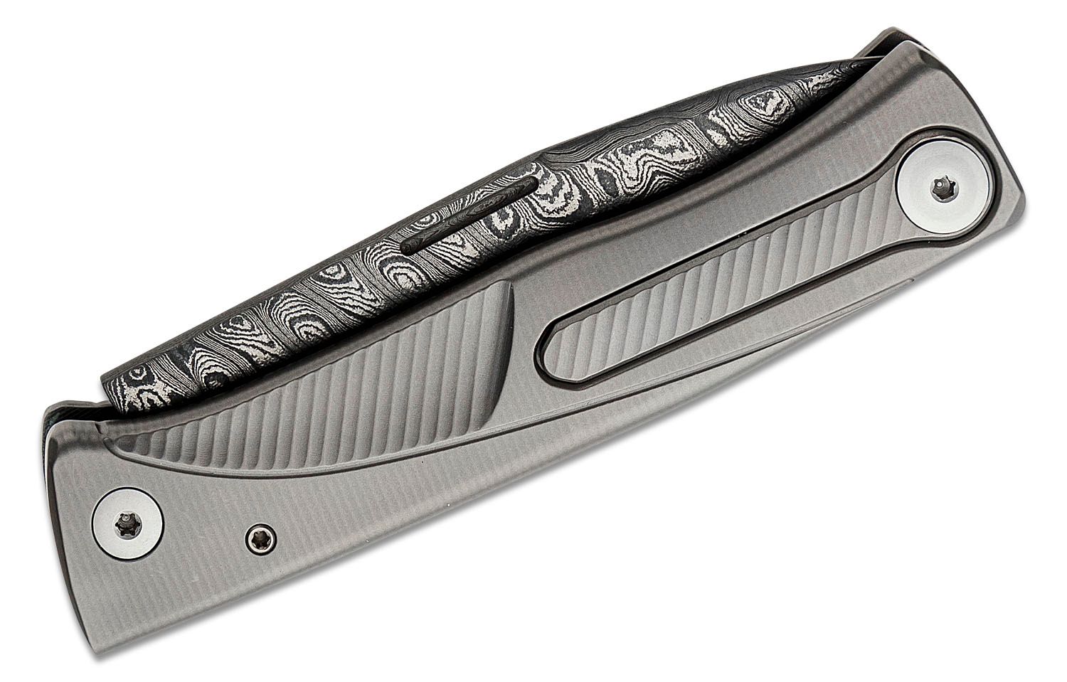 LionSteel SR2 Grey Titanium, Lizard Chad Nichols Damascus by