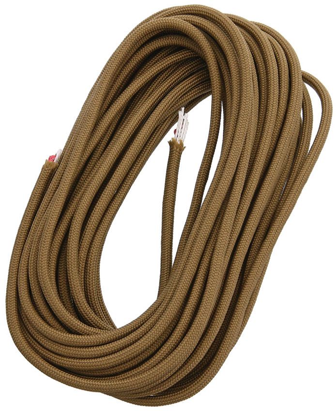 Live Fire Gear 550 FireCord Paracord, Coyote Brown, 25 Feet - KnifeCenter -  FC-COYOTEBROWN-25