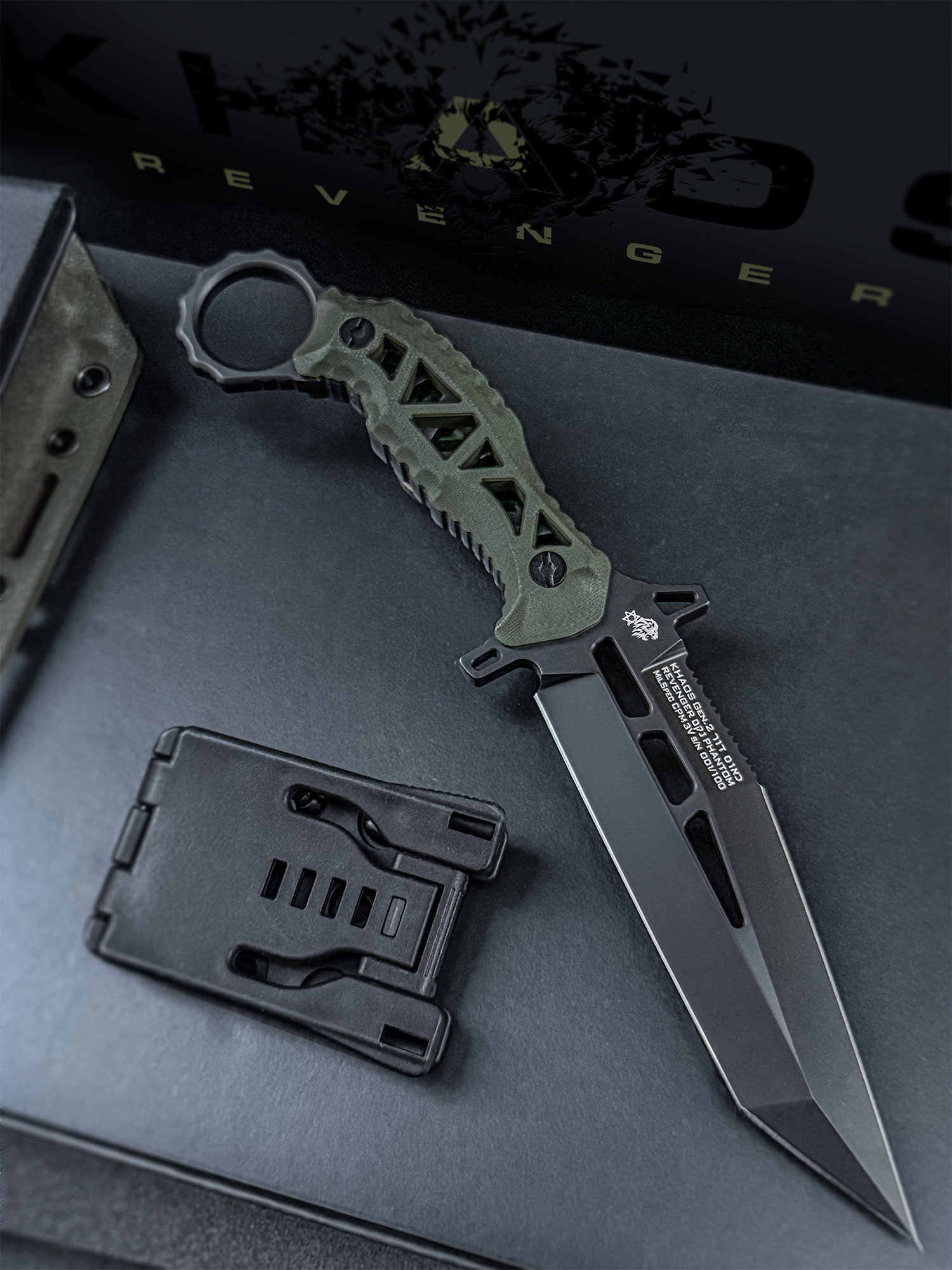 Lotar Combat ナイフ KHAOS LOTAR Combat KHAOS Gen.2 REVENGER Custom MilSpec Elite SHADOW