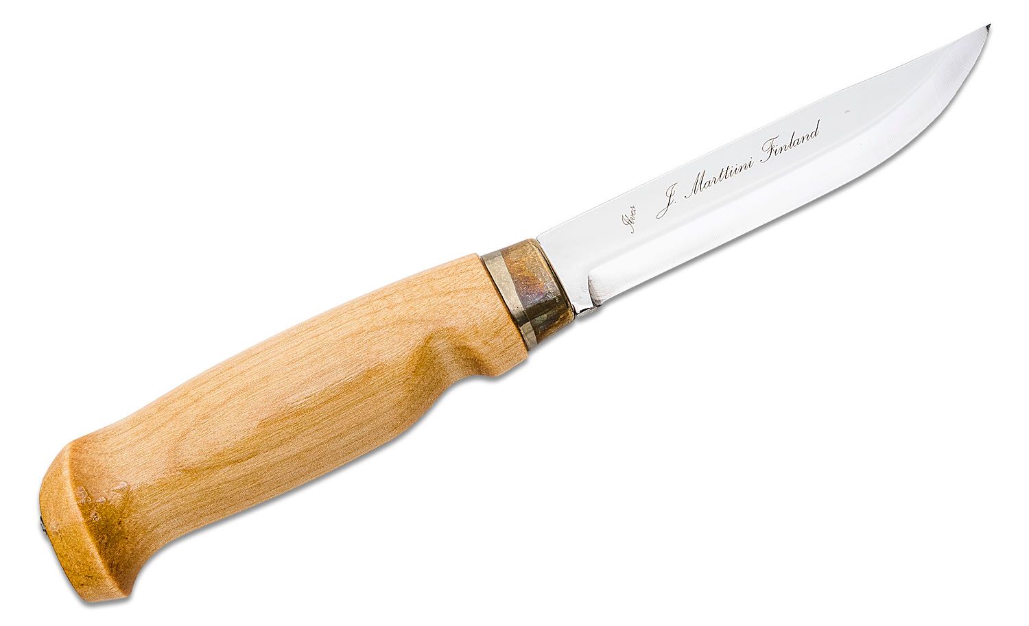 Vintage J. Marttiini Fish Fillet Knife Leather Sheath 6”Curved Blade  Finland