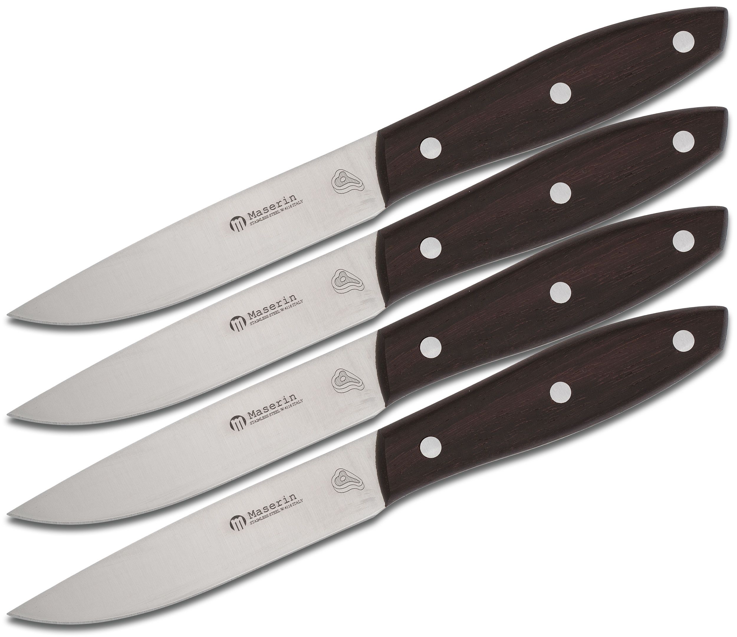 Steak Knives Set of 4 With Ebony Wood Handle 