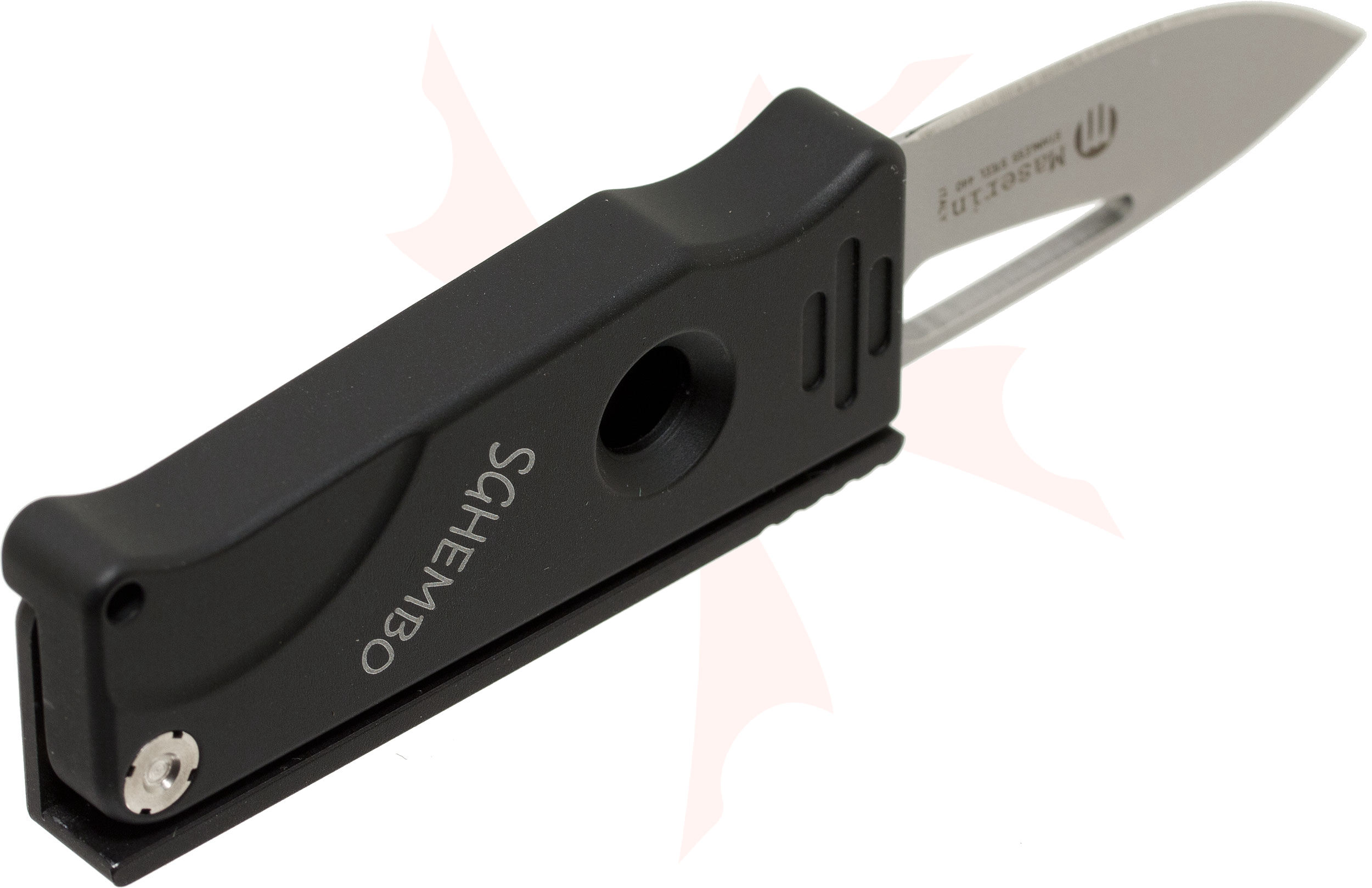 Maserin 565a Sghembo Folding Knife 2 1 2 Blade Orange Aluminum Handles Moris Baroni Design Knifecenter