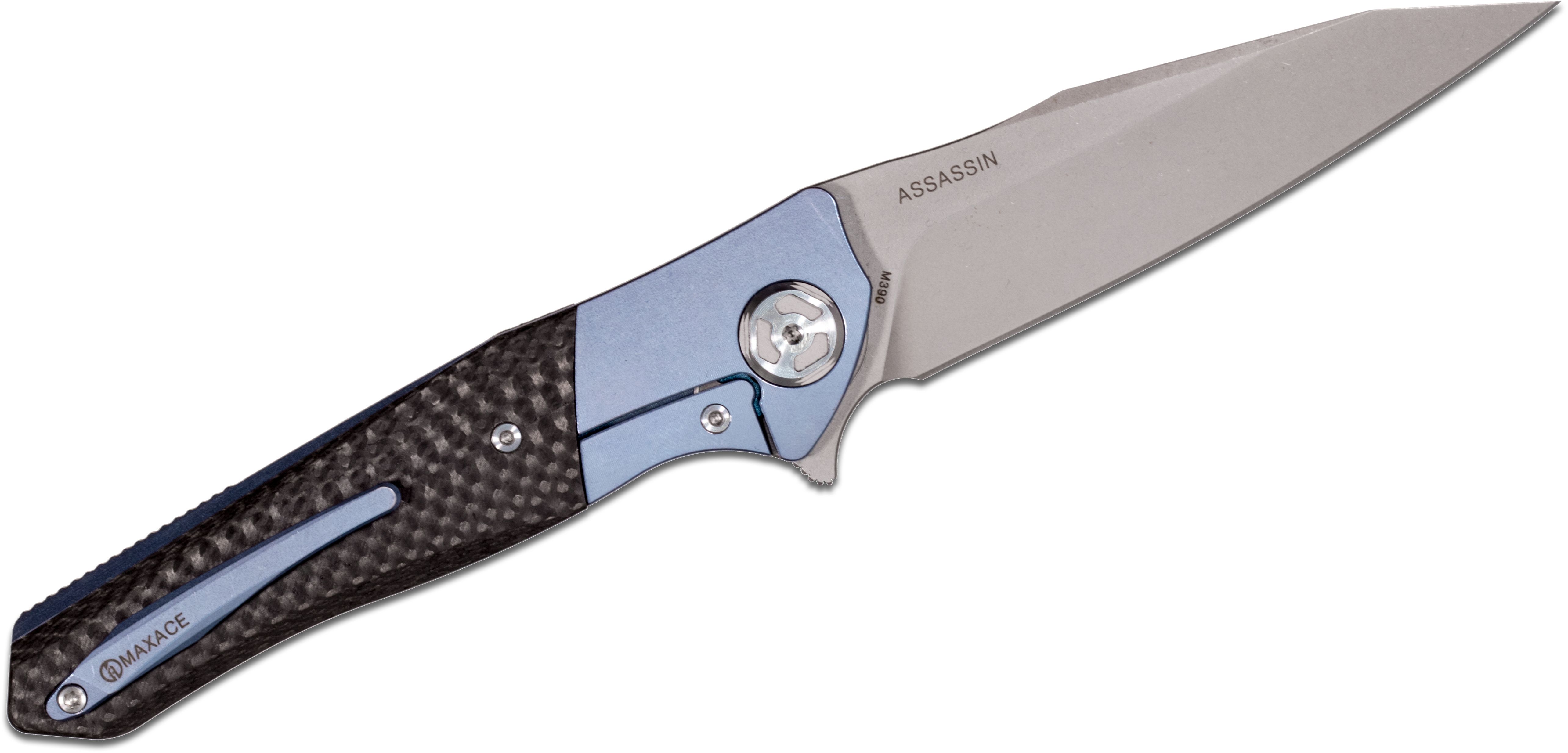 Maxace Knives  Assassin  Flipper 3 94 M390 Stonewashed Drop 