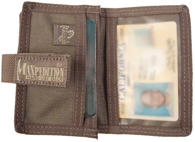 4.5" x 3" x 0.75" thick Maxpedition Urban Wallet Black 0217B Max Capacity Desi 