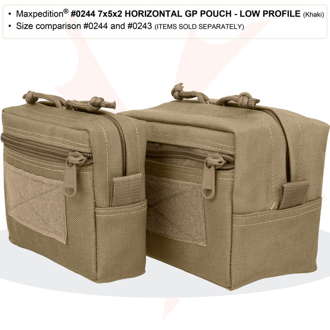 Maxpedition 0244B 5x7x2 Horizontal GP Pouch Low Profile, Khaki