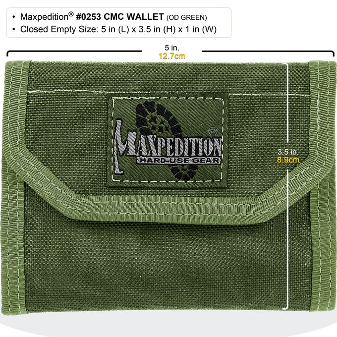 Maxpedition Khaki 0253 Folding Lightweight Nylon CMC Wallet 0253k for sale online 