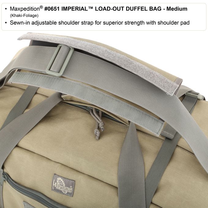 Maxpedition 0651KF Imperial Load-Out Duffel Bag, Medium, Khaki-Foliage -  KnifeCenter - Discontinued