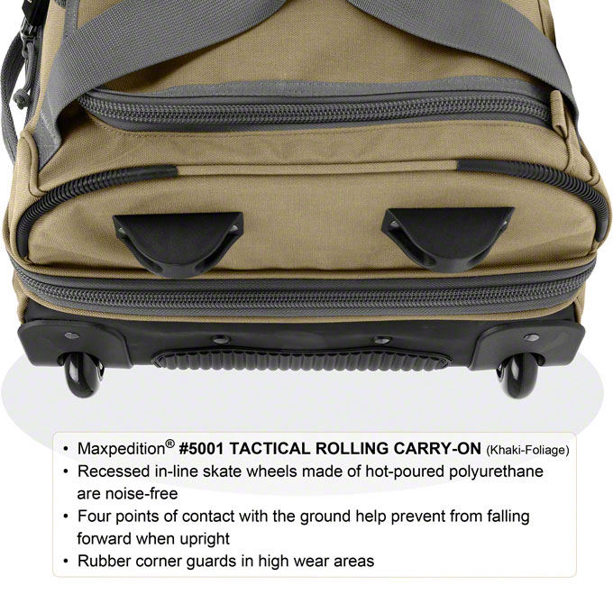 Maxpedition 5001B Tactical Rolling CarryOn Luggage, Black